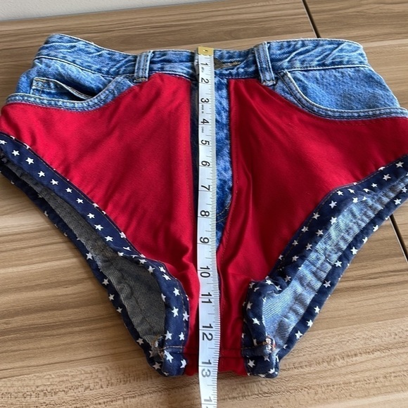 Vintage Guess Booty Jean Short Underwear Patriotic America - Picture 8 of 9